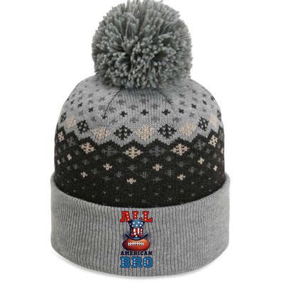 All American Bro Design 4th Of July Football Great Gift The Baniff Cuffed Pom Beanie