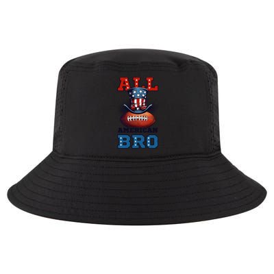 All American Bro Design 4th Of July Football Great Gift Cool Comfort Performance Bucket Hat