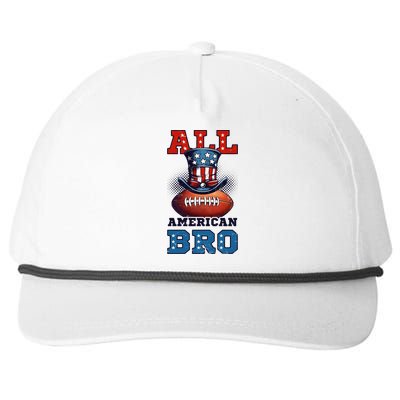 All American Bro Design 4th Of July Football Great Gift Snapback Five-Panel Rope Hat