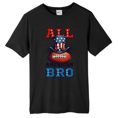 All American Bro Design 4th Of July Football Great Gift Tall Fusion ChromaSoft Performance T-Shirt