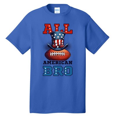 All American Bro Design 4th Of July Football Great Gift Tall T-Shirt