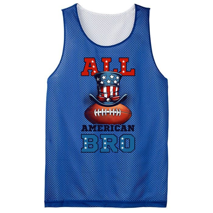 All American Bro Design 4th Of July Football Great Gift Mesh Reversible Basketball Jersey Tank