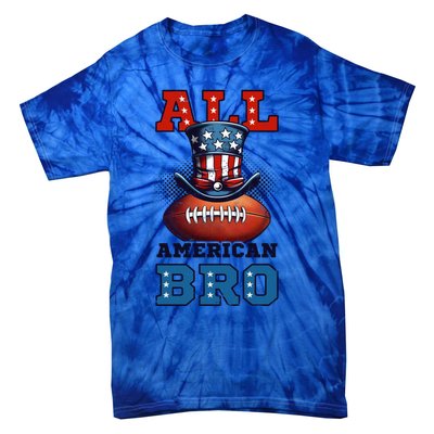 All American Bro Design 4th Of July Football Great Gift Tie-Dye T-Shirt