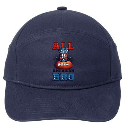 All American Bro Design 4th Of July Football Great Gift 7-Panel Snapback Hat