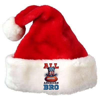 All American Bro Design 4th Of July Football Great Gift Premium Christmas Santa Hat