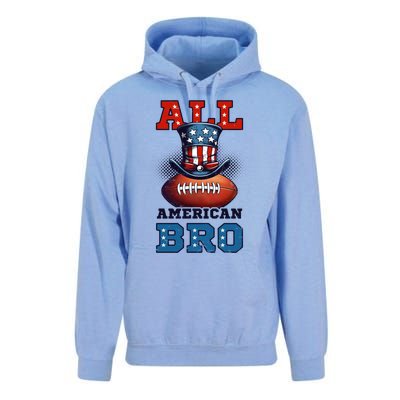 All American Bro Design 4th Of July Football Great Gift Unisex Surf Hoodie