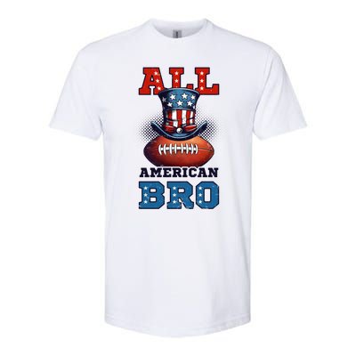 All American Bro Design 4th Of July Football Great Gift Softstyle® CVC T-Shirt