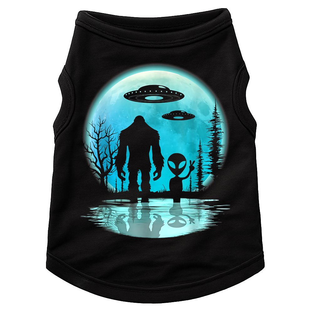 Alien And Bigfoot Moon Doggie Tank