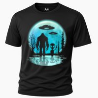 Alien And Bigfoot Moon Cooling Performance Crew T-Shirt