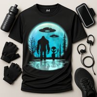 Alien And Bigfoot Moon Cooling Performance Crew T-Shirt