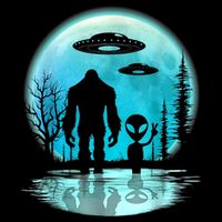 Alien And Bigfoot Moon Cooling Performance Crew T-Shirt