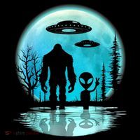 Alien And Bigfoot Moon Impact Tech Backpack
