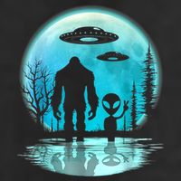 Alien And Bigfoot Moon Adult Drive Performance Visor