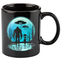 Alien And Bigfoot Moon 11oz C Handle Ceramic Mug