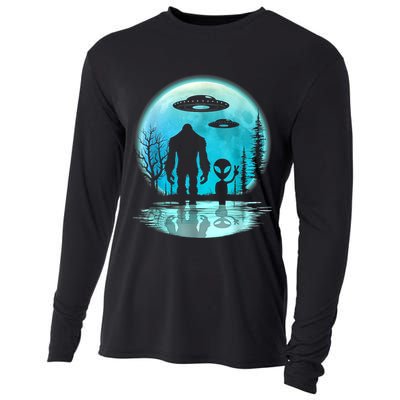 Alien And Bigfoot Moon Cooling Performance Long Sleeve Crew