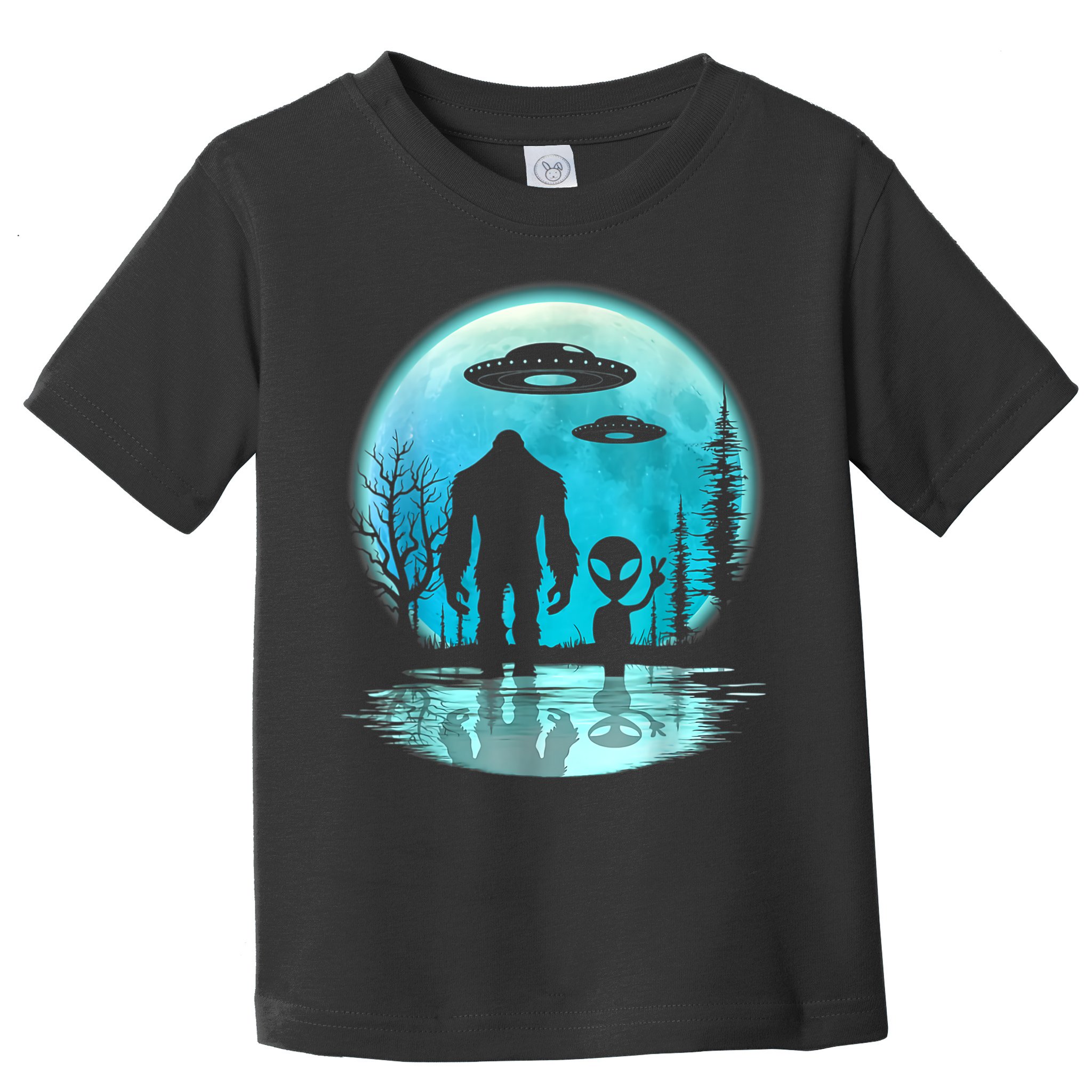 Alien And Bigfoot Moon Toddler T-Shirt