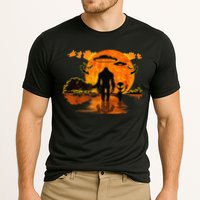 Alien And Bigfoot Sasquatch Moon Halloween Performance Shirt