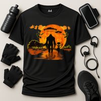 Alien And Bigfoot Sasquatch Moon Halloween Performance Shirt