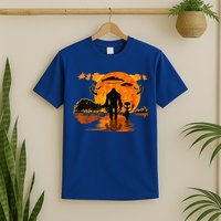 Alien And Bigfoot Sasquatch Moon Halloween T-Shirt