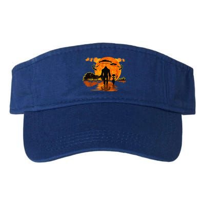 Alien And Bigfoot Sasquatch Moon Halloween Visor