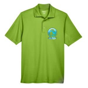 Alien And Bigfoot Moon Men's Origin Performance Pique Polo