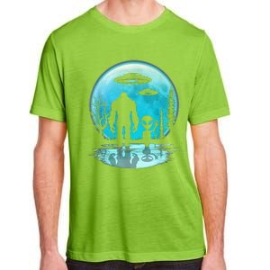 Alien And Bigfoot Moon Adult ChromaSoft Performance T-Shirt