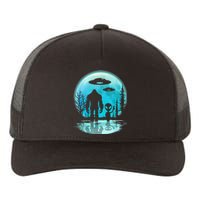 Alien And Bigfoot Moon Yupoong Adult 5-Panel Trucker Hat