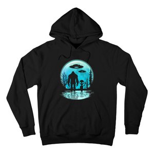 Alien And Bigfoot Moon Hoodie