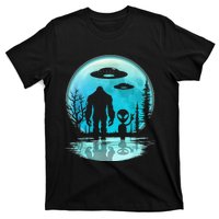 Alien And Bigfoot Moon T-Shirt