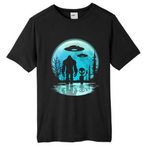 Alien And Bigfoot Moon Tall Fusion ChromaSoft Performance T-Shirt