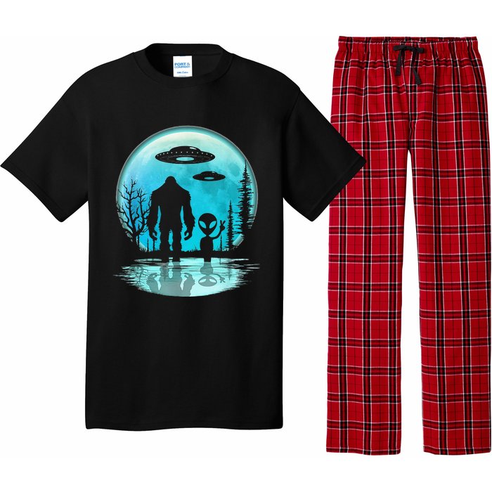 Alien And Bigfoot Moon Pajama Set