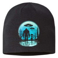 Alien And Bigfoot Moon Sustainable Beanie