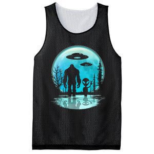 Alien And Bigfoot Moon Mesh Reversible Basketball Jersey Tank