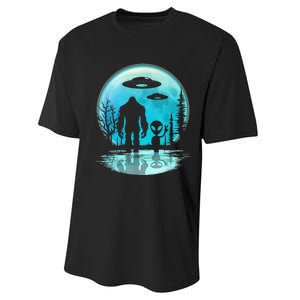 Alien And Bigfoot Moon Performance Sprint T-Shirt