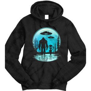 Alien And Bigfoot Moon Tie Dye Hoodie