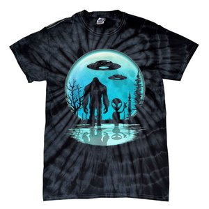 Alien And Bigfoot Moon Tie-Dye T-Shirt