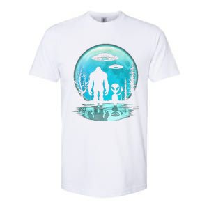 Alien And Bigfoot Moon Softstyle CVC T-Shirt