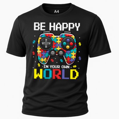 Autism Awareness Be Happy In Your Own World Gamer Performance Shirt