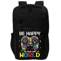 Autism Awareness Be Happy In Your Own World Gamer Impact Tech Backpack
