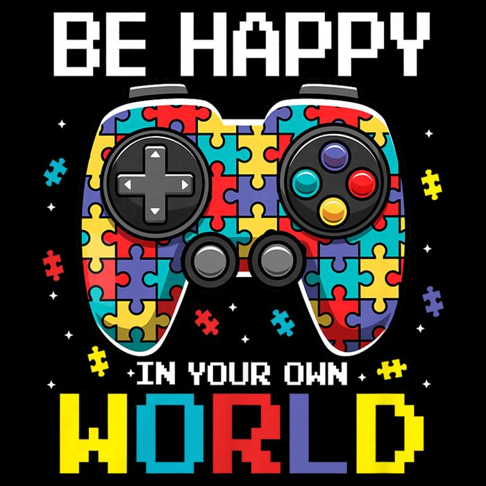 Autism Awareness Be Happy In Your Own World Gamer Impact Tech Backpack