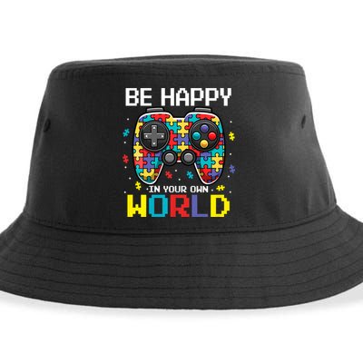 Autism Awareness Be Happy In Your Own World Gamer Sustainable Bucket Hat