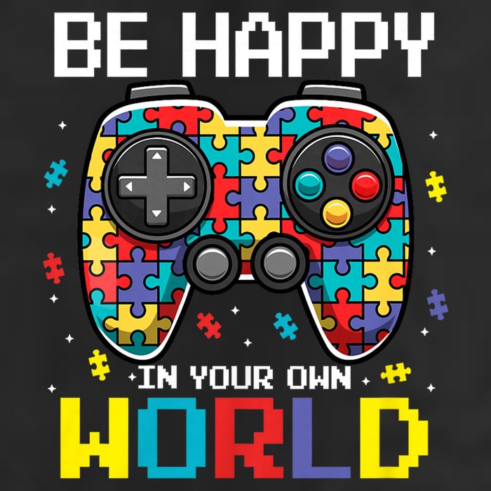 Autism Awareness Be Happy In Your Own World Gamer Golf Towel