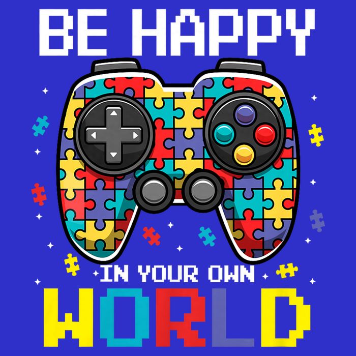 Autism Awareness Be Happy In Your Own World Gamer 16 in Basic Backpack