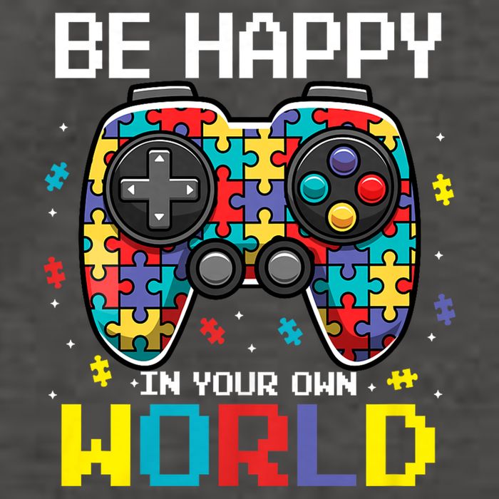 Autism Awareness Be Happy In Your Own World Gamer Vector Backpack