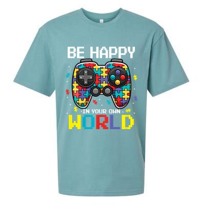 Autism Awareness Be Happy In Your Own World Gamer Sueded Cloud Jersey T-Shirt