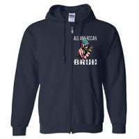 All American Bruh 4th Of July Patriotic Bigfoot Full Zip Hoodie