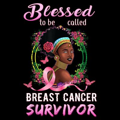 African American Breast Cancer Design Women Blessed Survivor T-Shirt