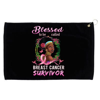 African American Breast Cancer Design Women Blessed Survivor Grommeted Golf Towel