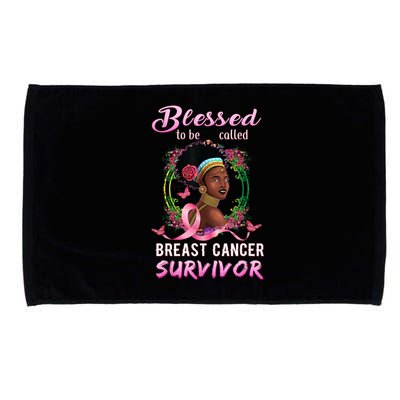 African American Breast Cancer Design Women Blessed Survivor Microfiber Hand Towel