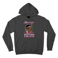 African American Breast Cancer Design Women Blessed Survivor Hoodie